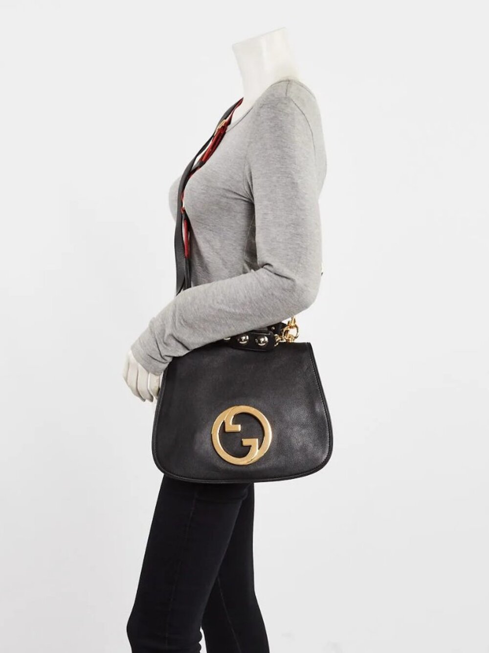Gucci Black Leather Medium Blondie Shoulder Bag